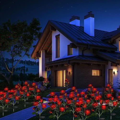 🌹 Solar Powered LED Rose Stake-EchoDecor