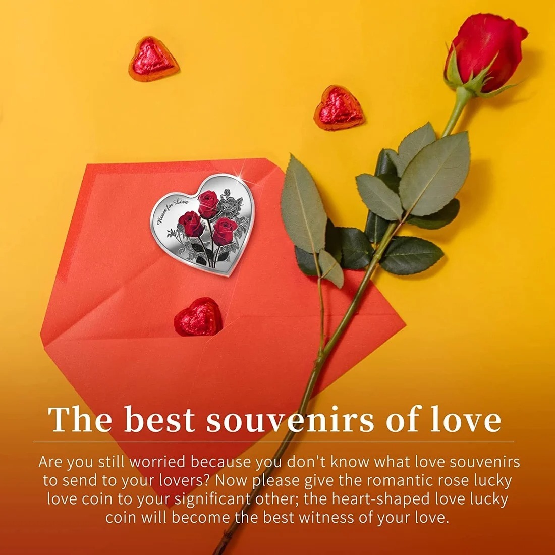 Rose Heart-Shaped Commemorative Coin❤️-EchoDecor