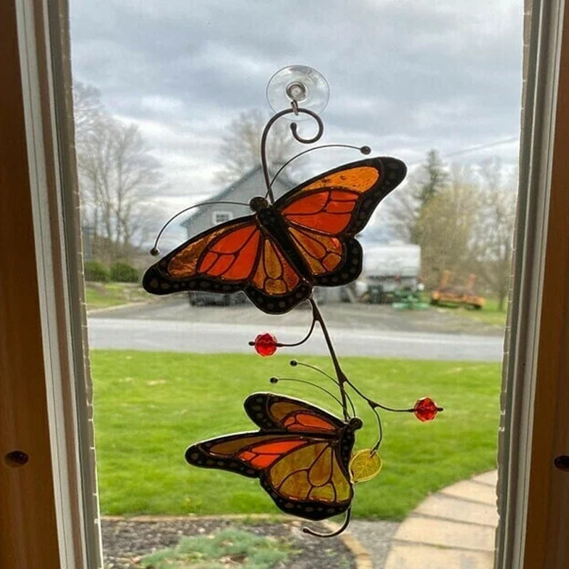 🦋🦋Stained Monarch Butterfly Window Decor-EchoDecor