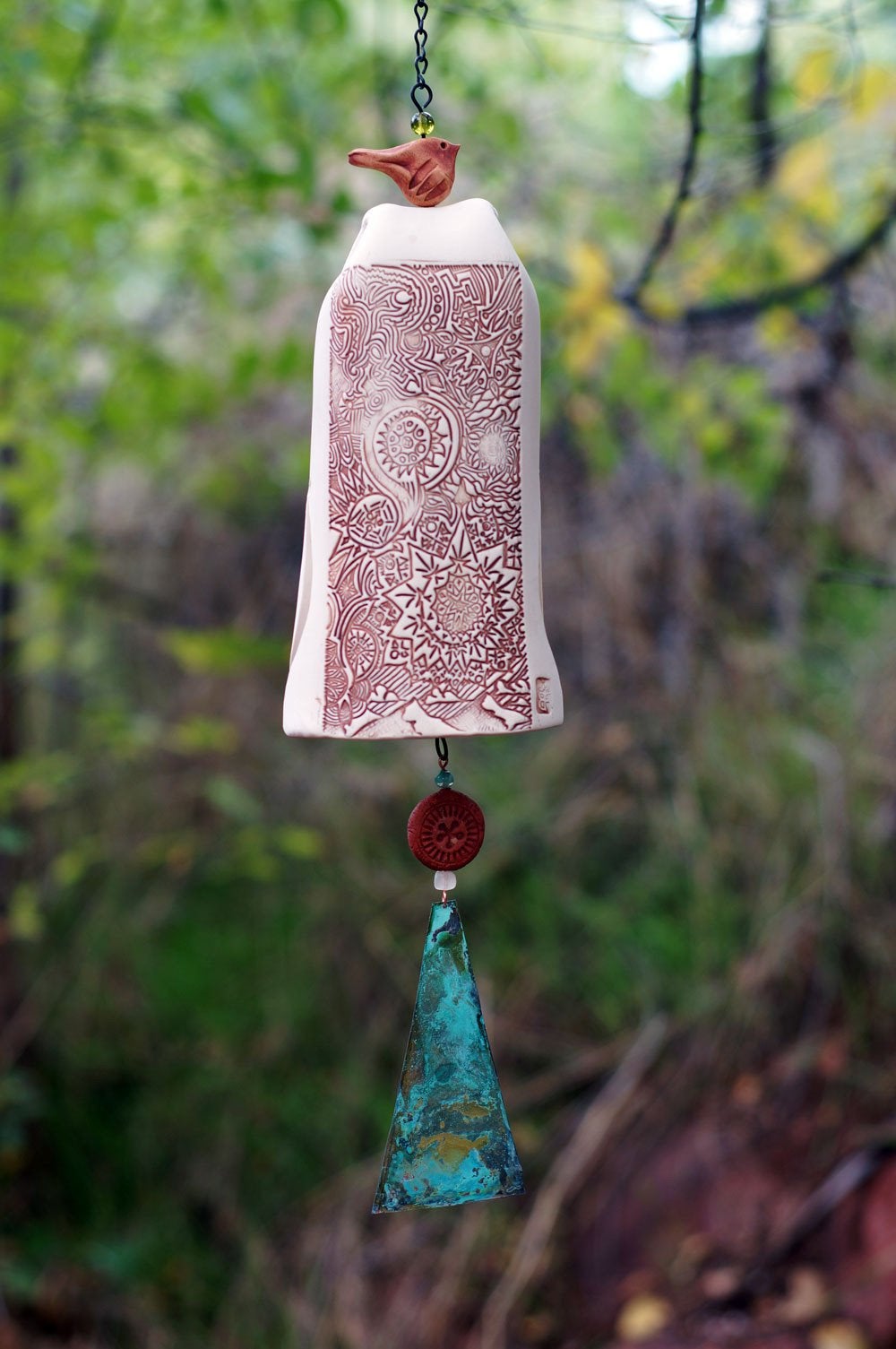 Handmade Wind Chime Garden Bell with Starburst Pattern-EchoDecor