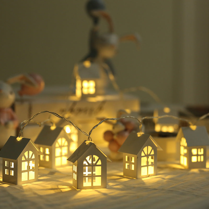Christmas Wood House Decor String Lights-EchoDecor