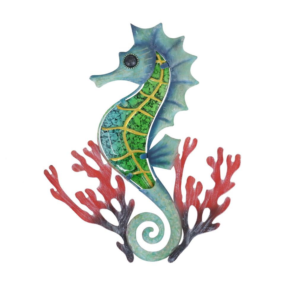 Blue Seahorse With Coral-EchoDecor