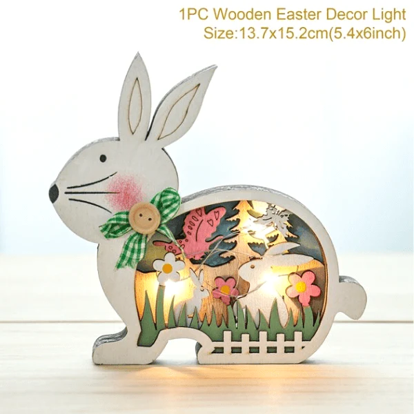Easter Bunny Ornament Wooden Decor Spring🐇