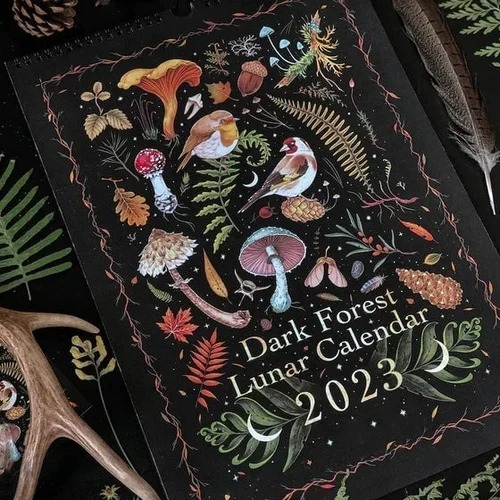 🦋 2023 Dark Forest Lunar Calendar 🦌 Mysterious Animals Calendar-EchoDecor
