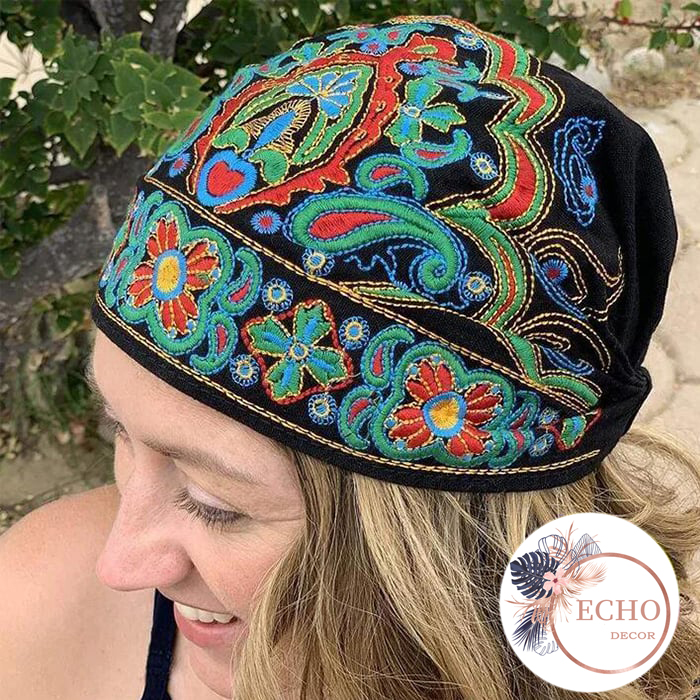 Embroidered Bandana Caps-EchoDecor