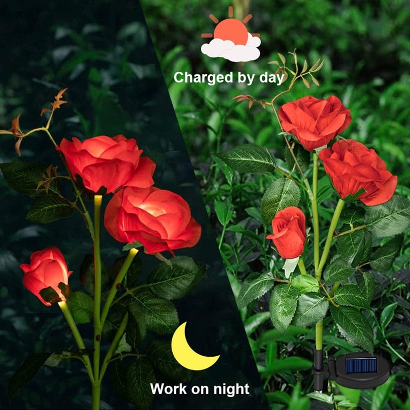 🌹 Solar Powered LED Rose Stake-EchoDecor