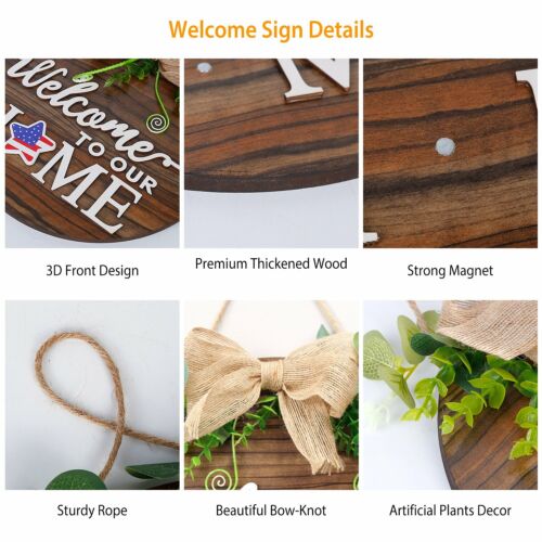💖Interchangeable Seasonal Wooden Welcome Sign-EchoDecor