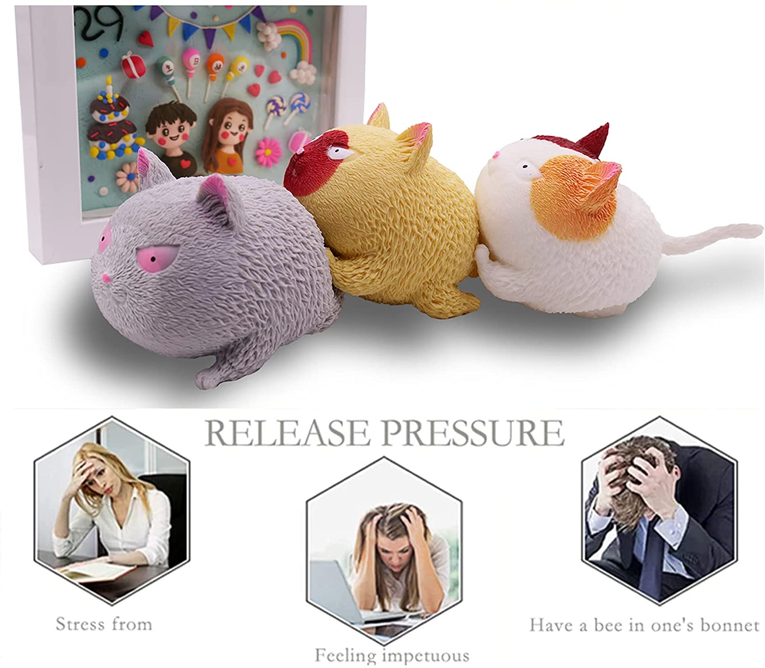 🎅Hot Sale 50% OFF Funny Angry Cat-Shaped Ball Squezze Toy🐱-EchoDecor