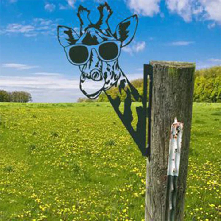 🐏 Outdoor Garden Farm Peeping Goat Metal Artwork Indoor Decoration-EchoDecor