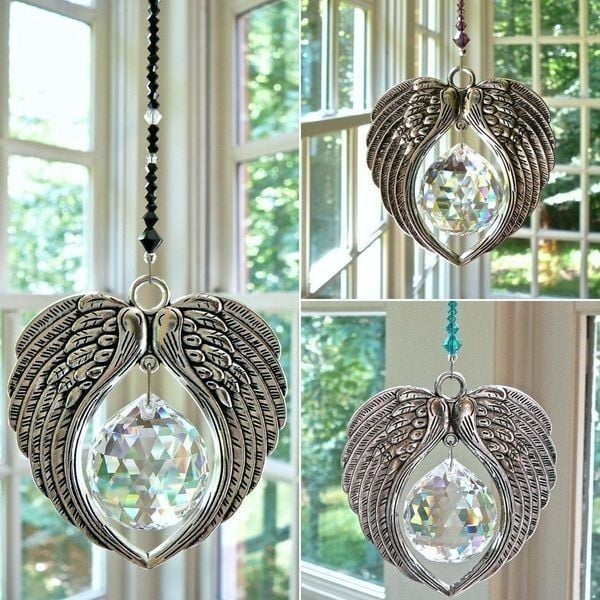 (Last Day Sale-50% OFF)ANGEL WINGS Crystal and Pewter Wings Suncatcher-EchoDecor