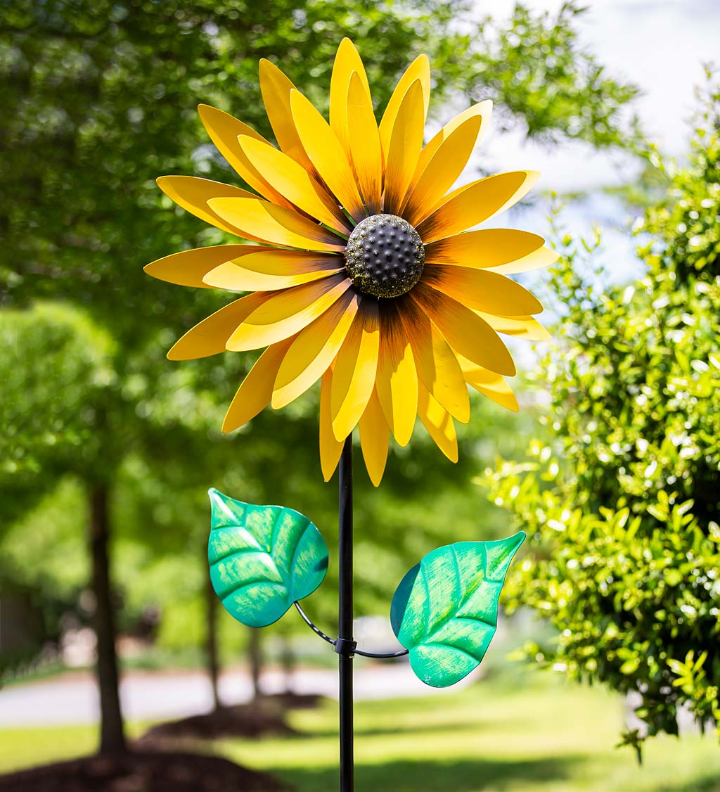 Yellow Sunflower Wind Spinner-EchoDecor