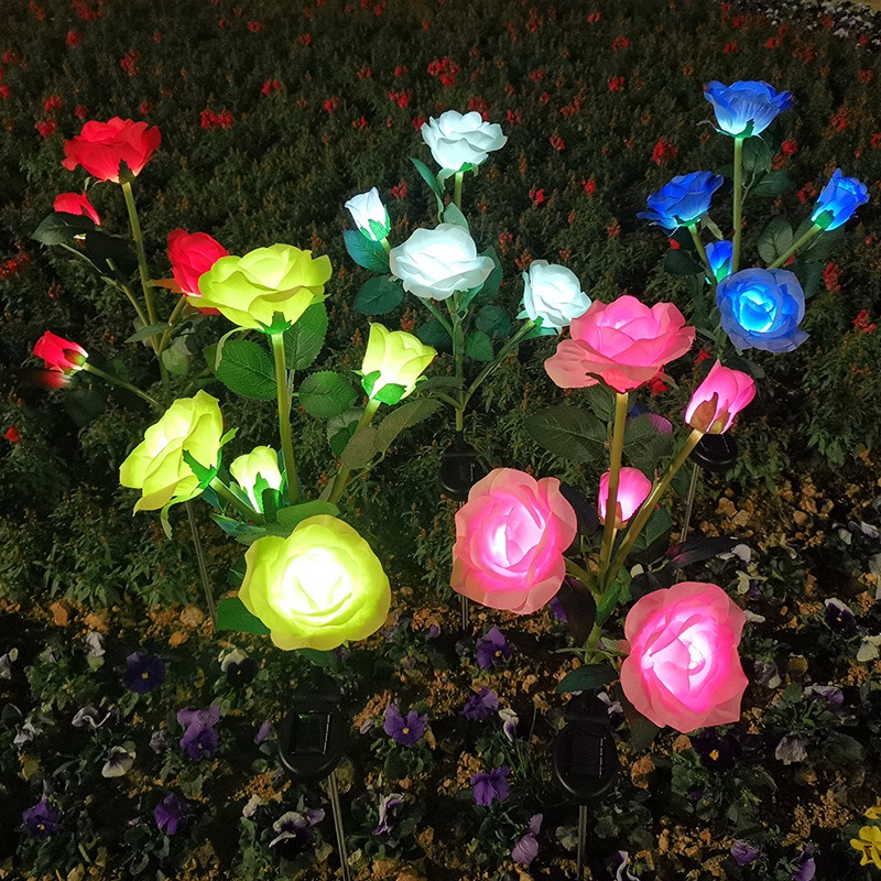 🌹 Solar Powered LED Rose Stake-EchoDecor