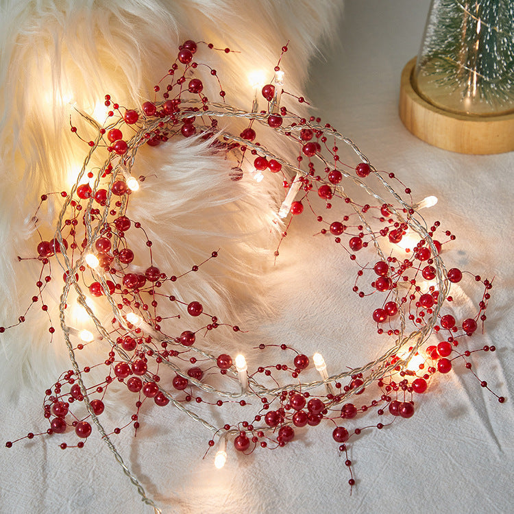 Christmas Red Beads Lights-EchoDecor