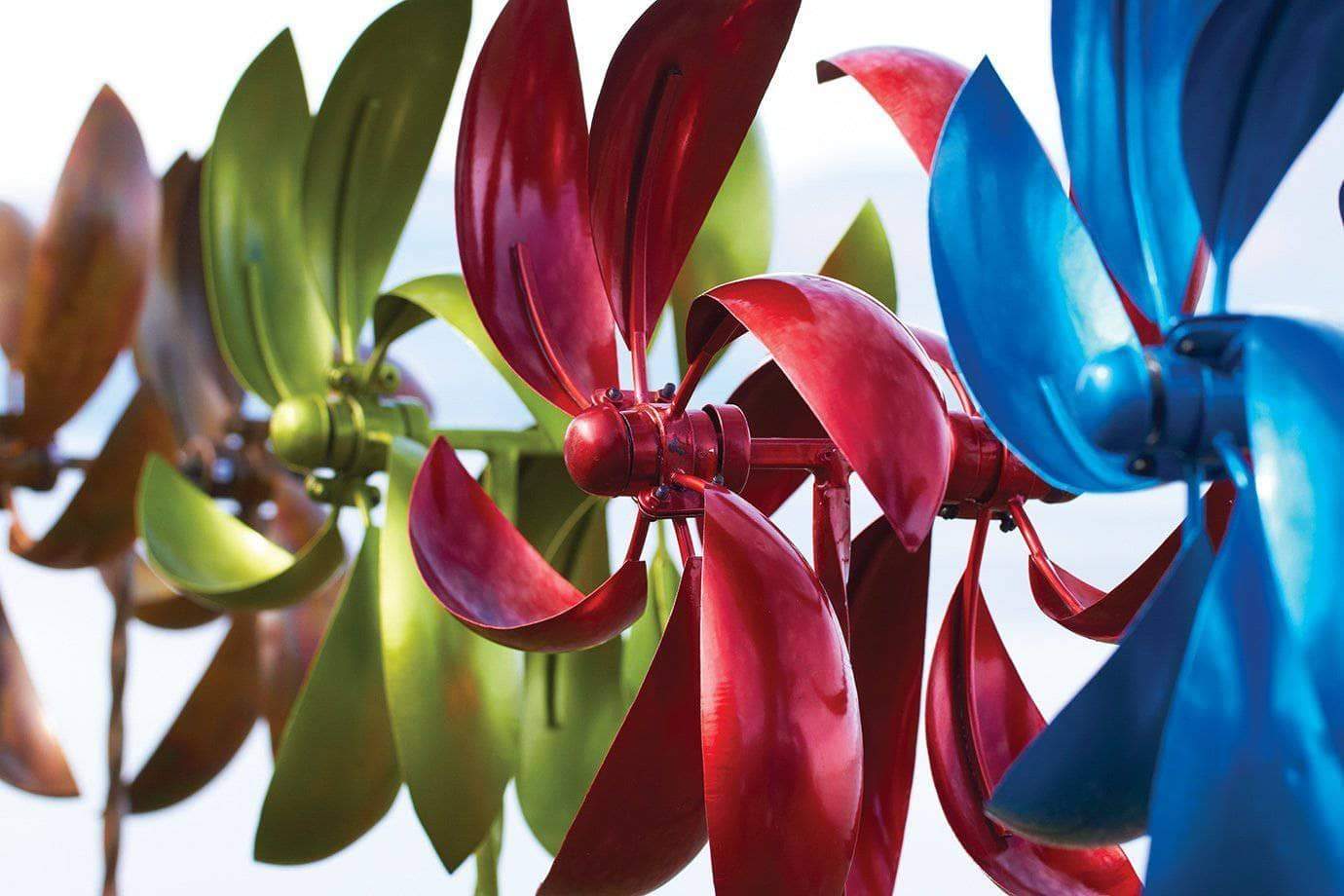 Red Feather Wind Spinner, 22"-EchoDecor