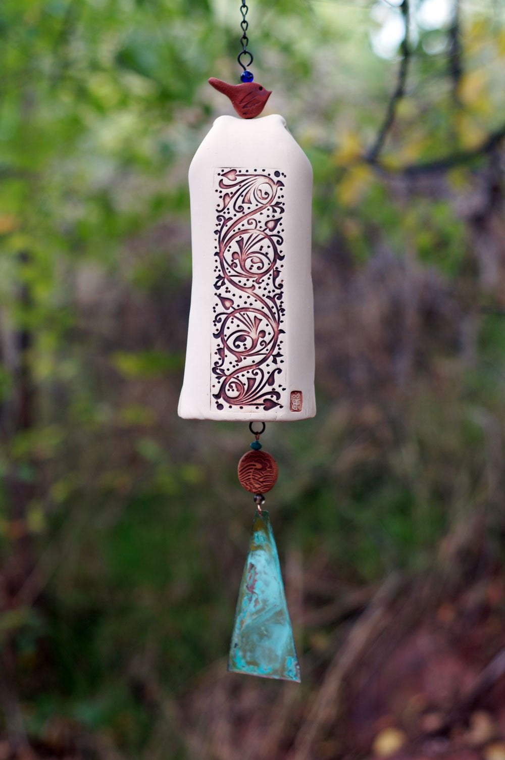 Ceramic Wind Chimes Rustic Garden Decor-EchoDecor