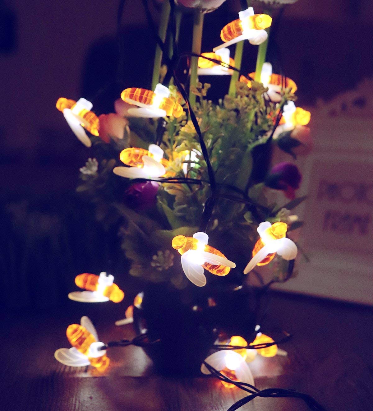 Solar-Powered LED Honeybee Light-EchoDecor