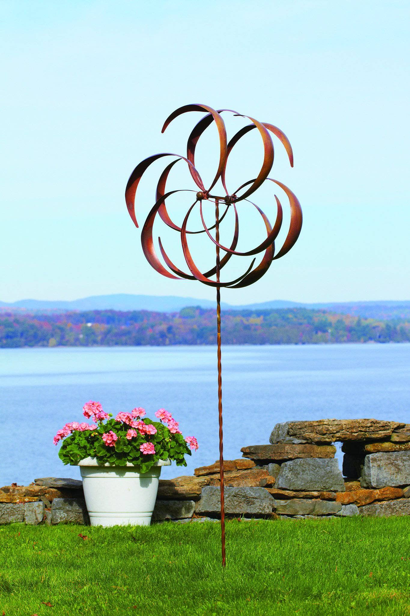 Flower Wind Spinner, 29"-Etcy Decor