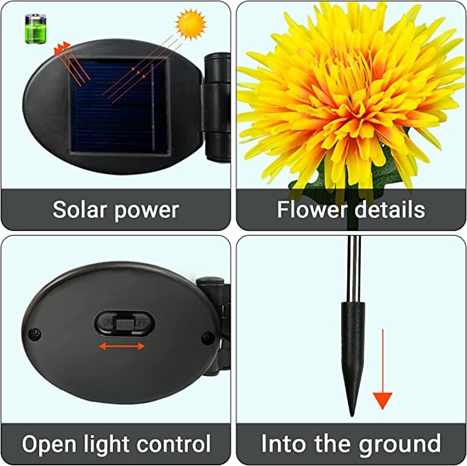 ❤️ - Spring Chrysanthemum Solar Garden Stake LED-EchoDecor