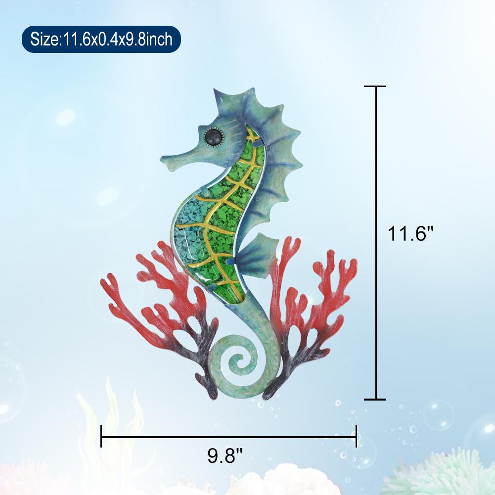 Blue Seahorse With Coral-EchoDecor