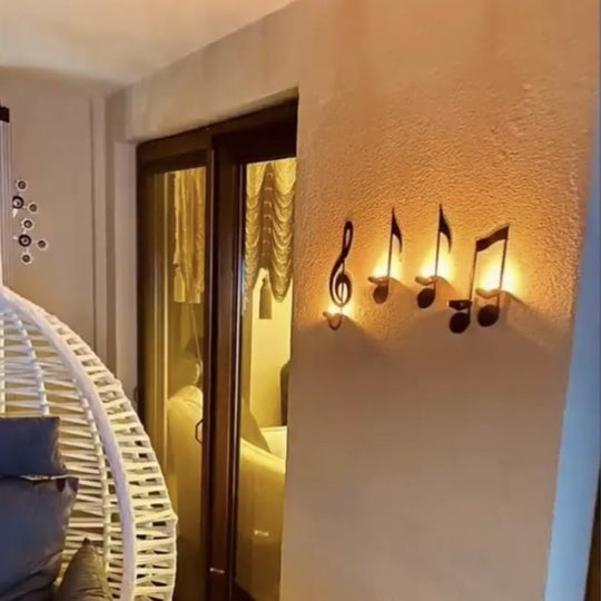 💝Black Music Note Wall Sconce🎵-EchoDecor