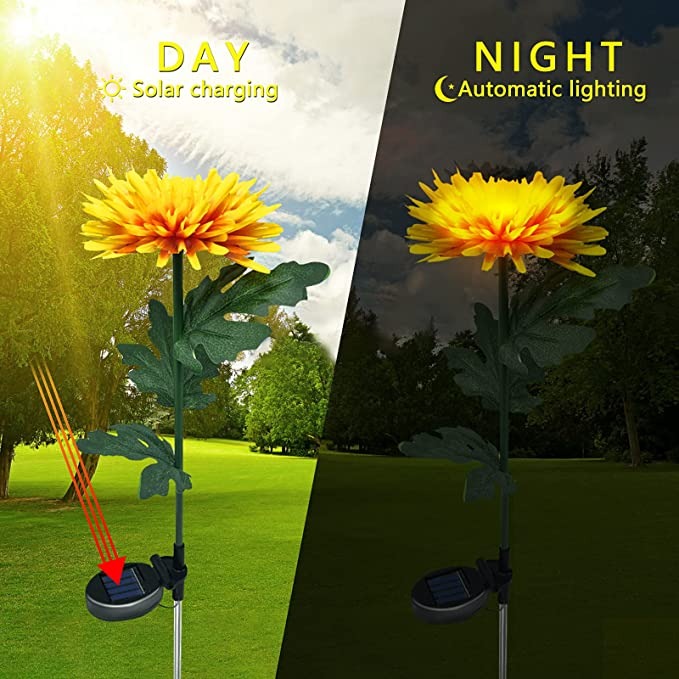 ❤️ - Spring Chrysanthemum Solar Garden Stake LED-EchoDecor