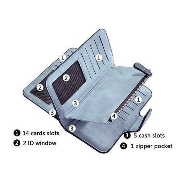 RETRO GLAMOROUS MULTIPLE SLOTS WOMEN WALLETS-EchoDecor