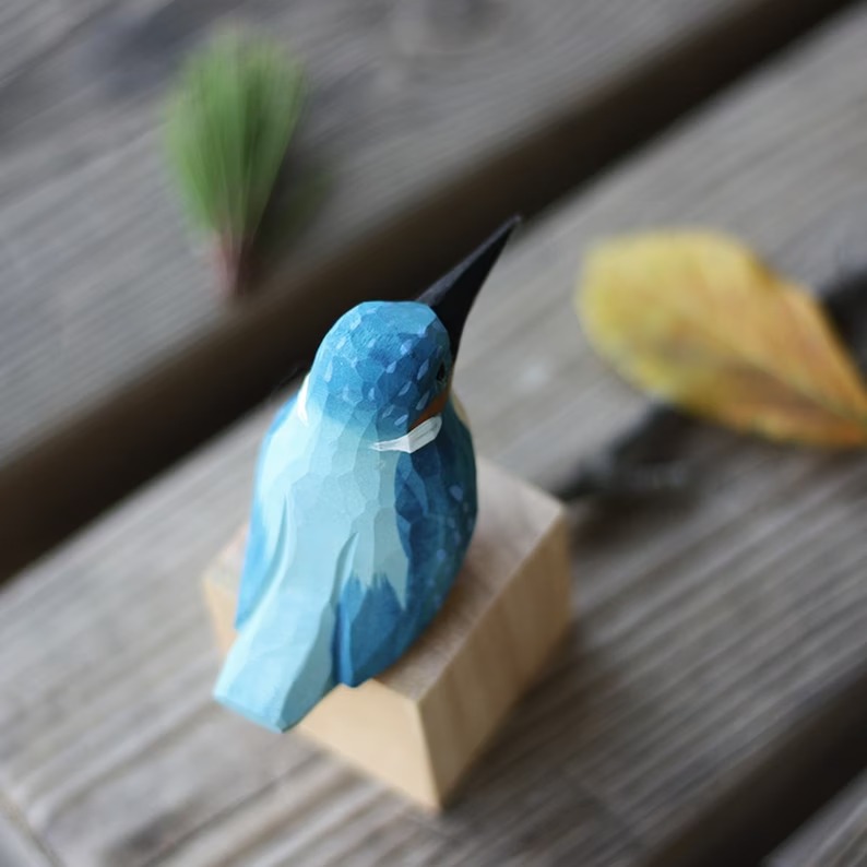 🐦 Wooden Hand Carved Painted Bird Ornaments-EchoDecor