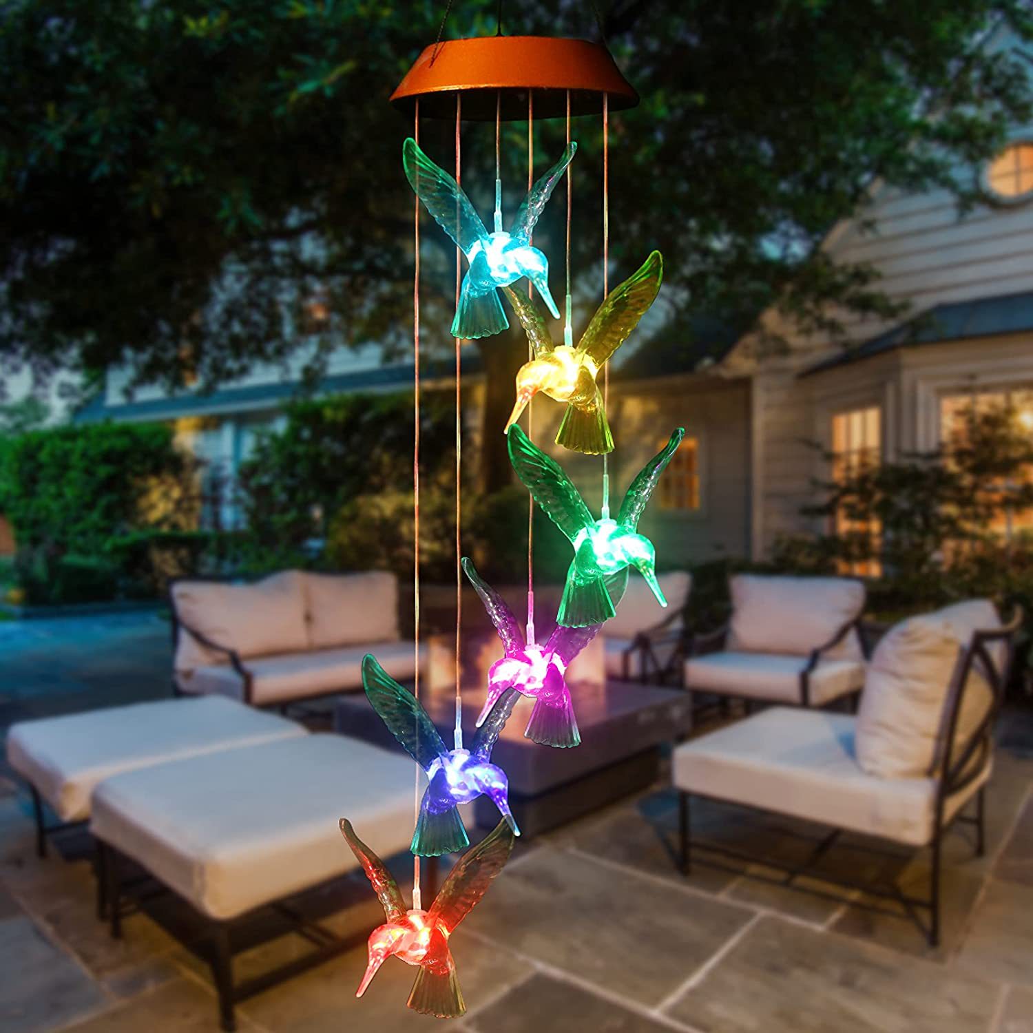 Outdoor solar wind chime lamp-EchoDecor
