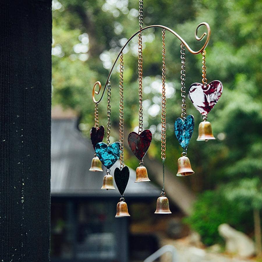 Hearts Multicolor Wind Chime-EchoDecor