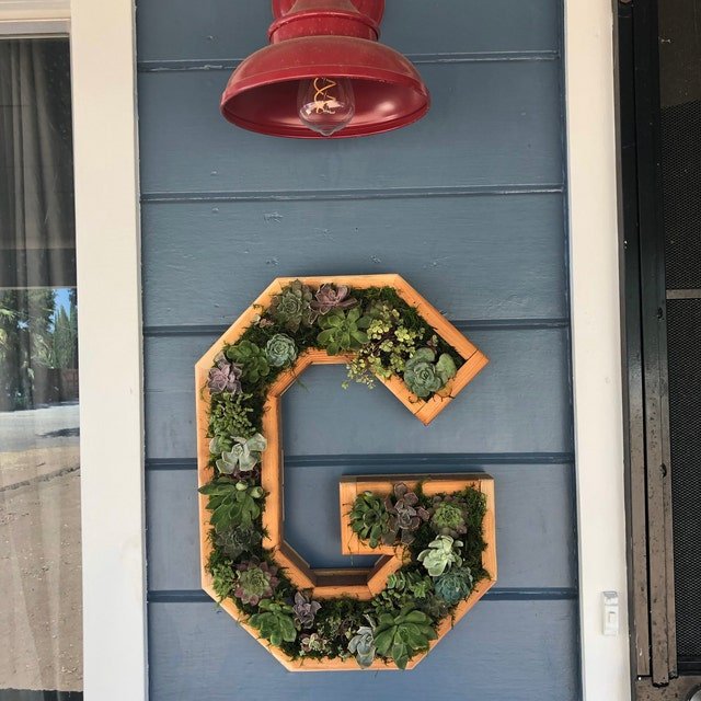 😍Wooden letter wall decoration,succulent plant containers✨-EchoDecor