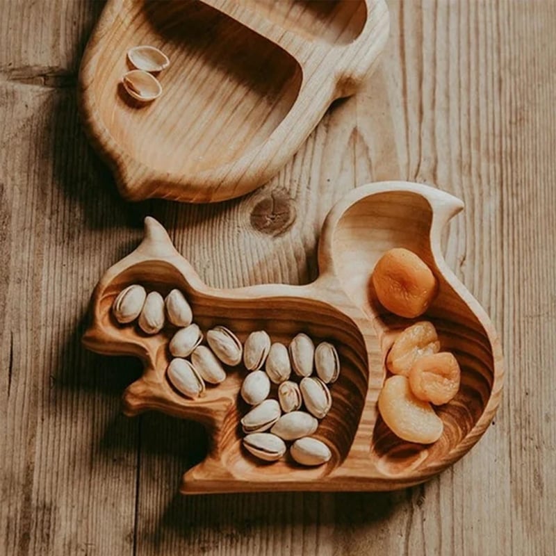 🎄Squirrel Wooden Snack Tray-🐿 Animal Series Squirrel Snacks-EchoDecor