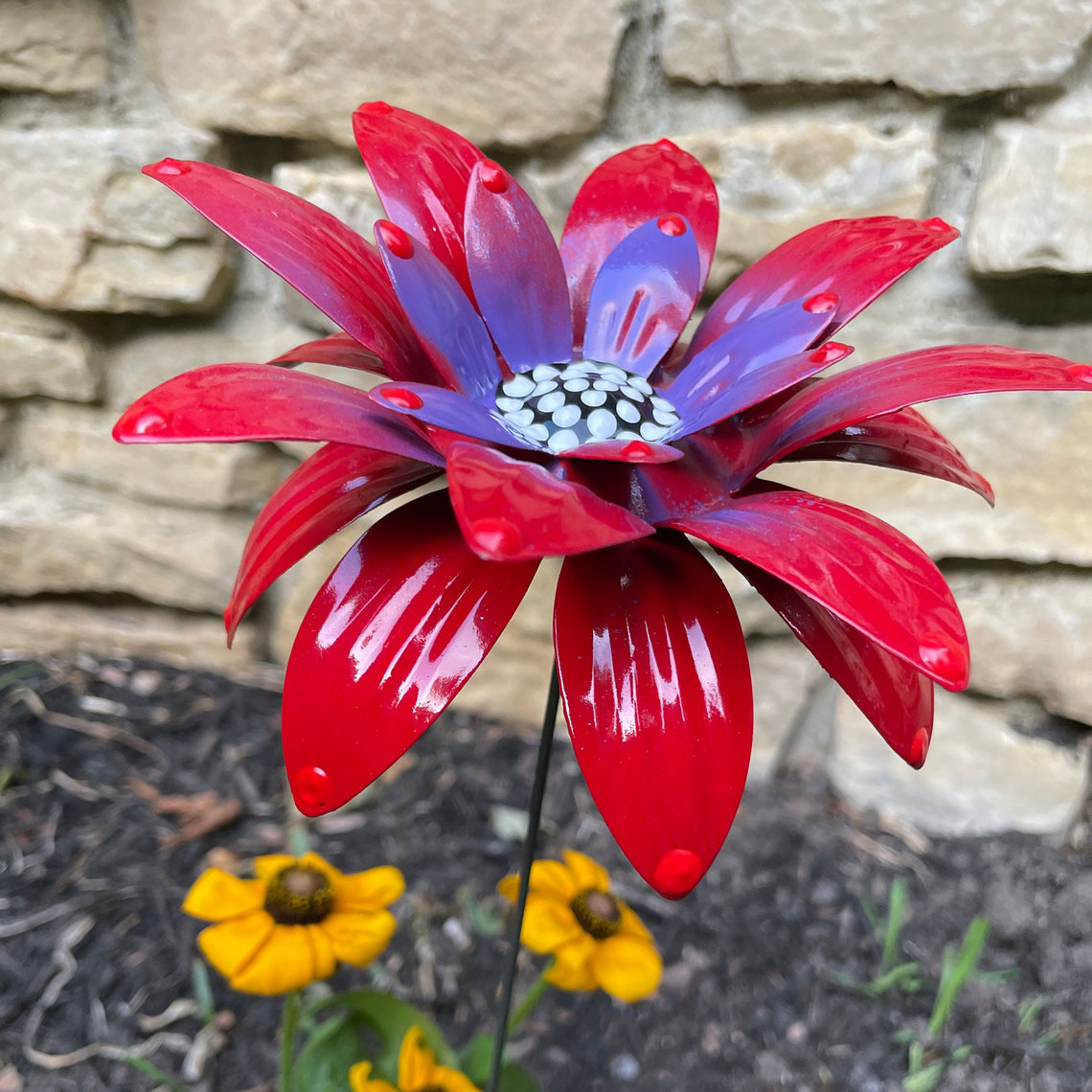 Metal Flowers Garden Stakes-EchoDecor