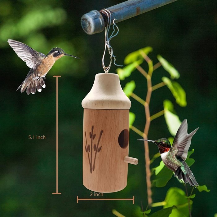 Wooden Hummingbird House-Gift for Nature Lovers-EchoDecor
