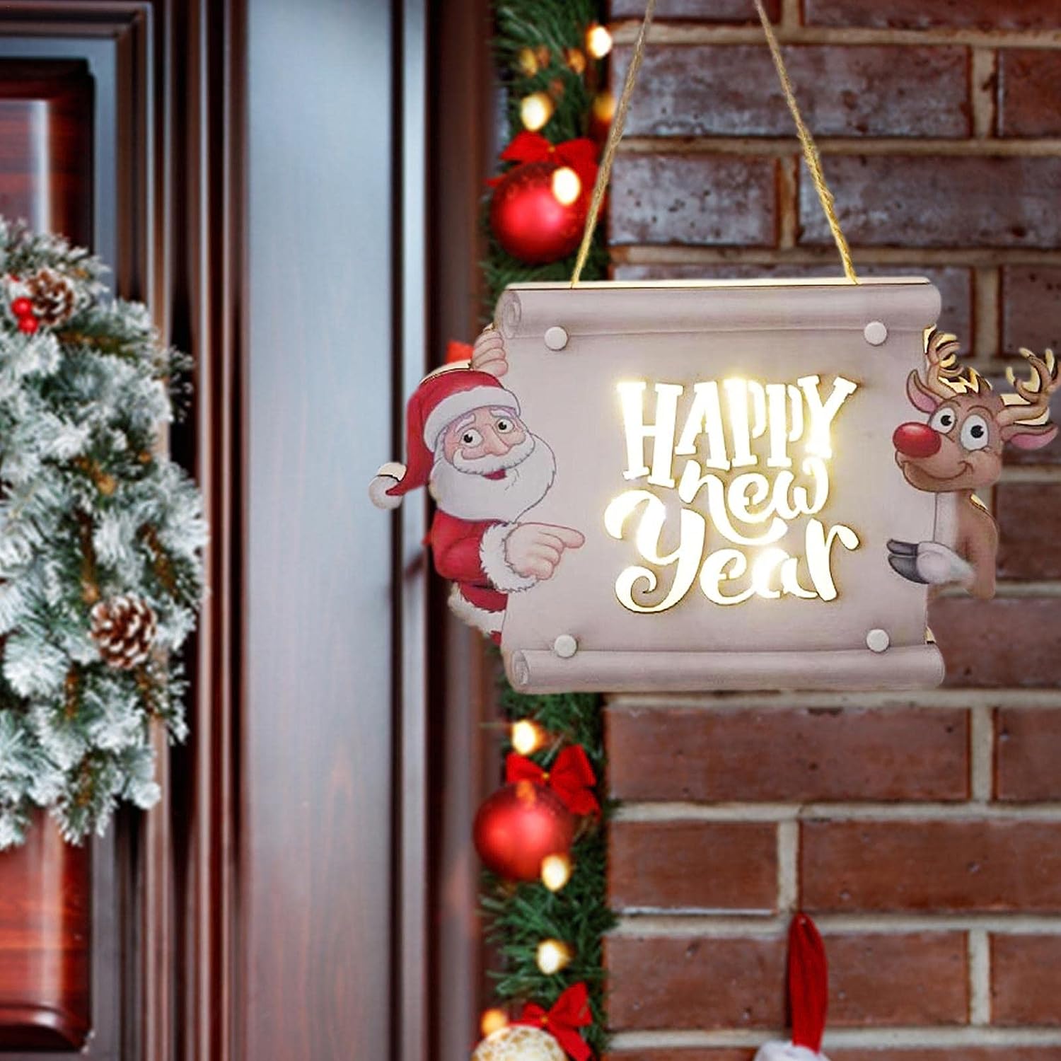 🎅Christmas Hot Sale-Christmas Door Sign LED Light-EchoDecor