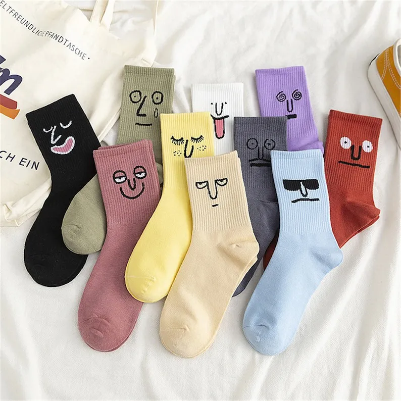 Hot Sale🔥 - Funny Crazy Face Socks (Set of 10)