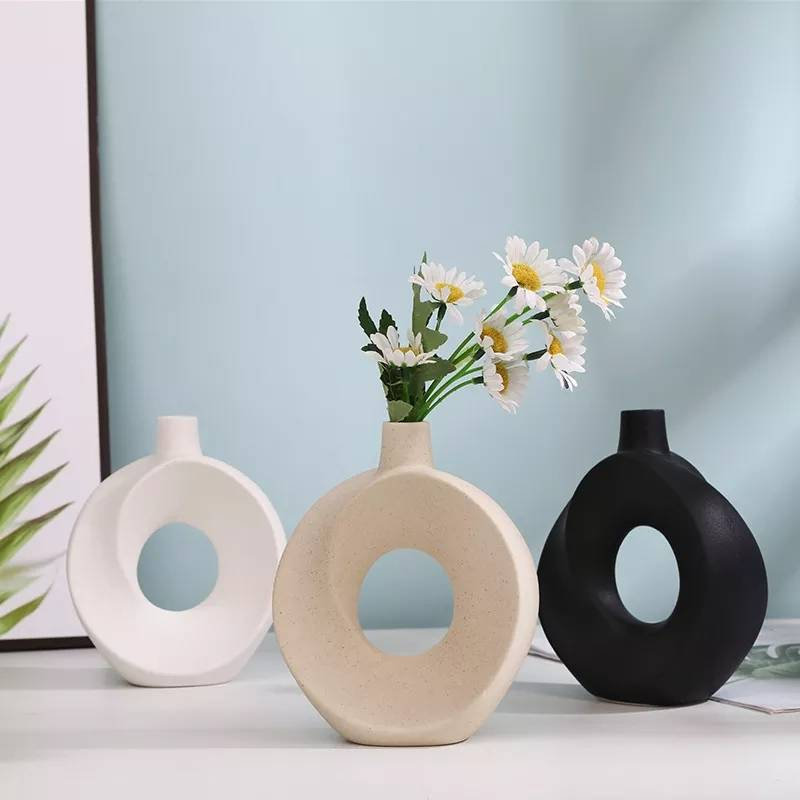 Ceramics Flower Vase Planter Modern Minimalist Home Party Decor-EchoDecor