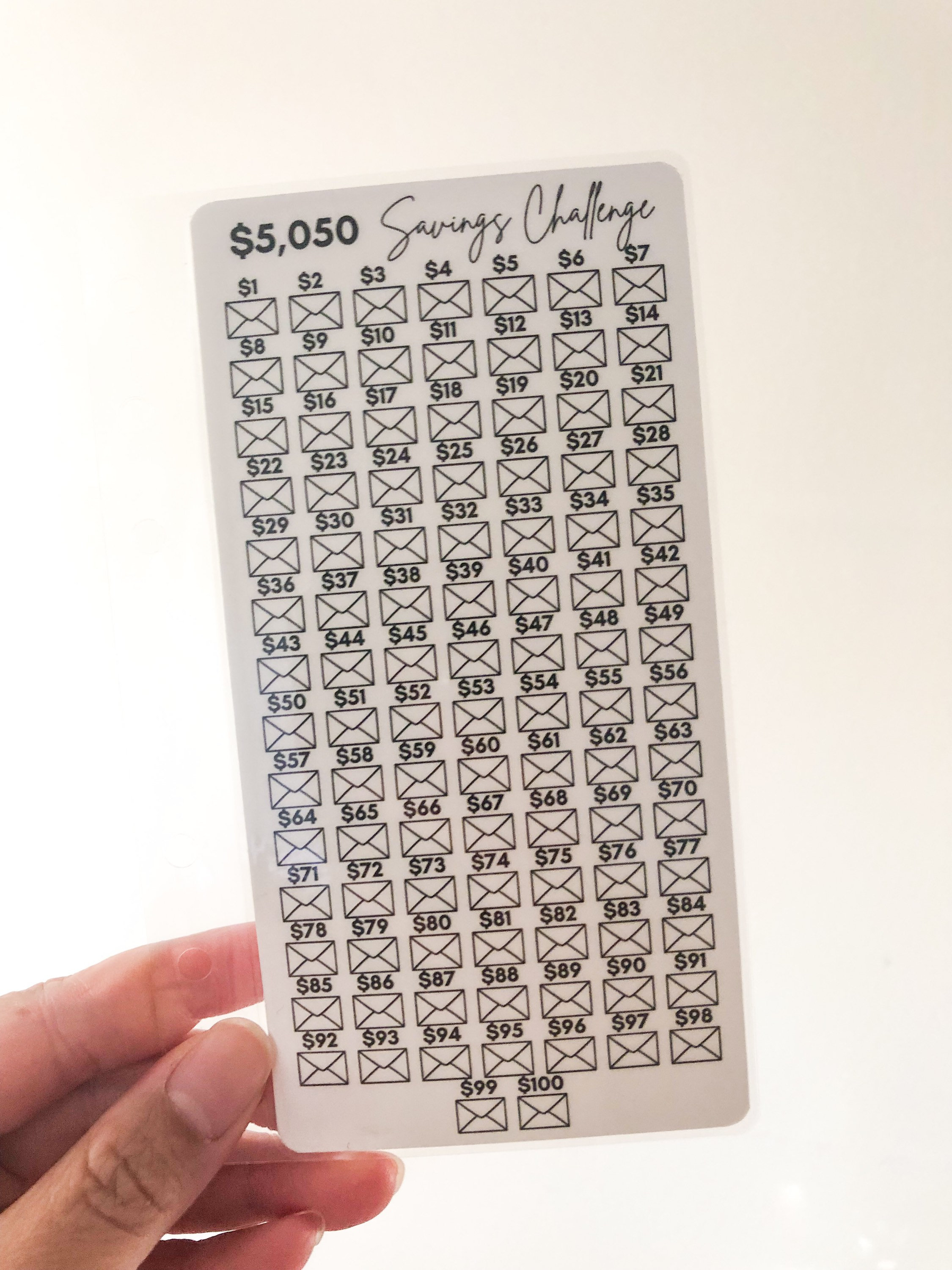 5K TOTAL | 100 Envelope Savings Challenge & Cash Envelopes | Budget Binder Inserts | Money Savings Book | A6 Reusable Tracker 