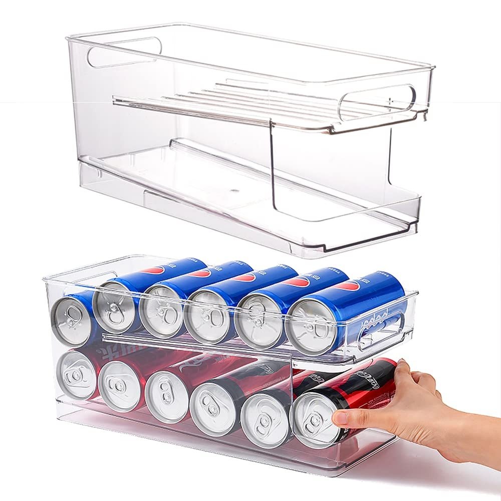 🧊2-layer Automatic Rolling Can Storage Box for Fridge🧃(Buy 2 Free Shipping)-EchoDecor