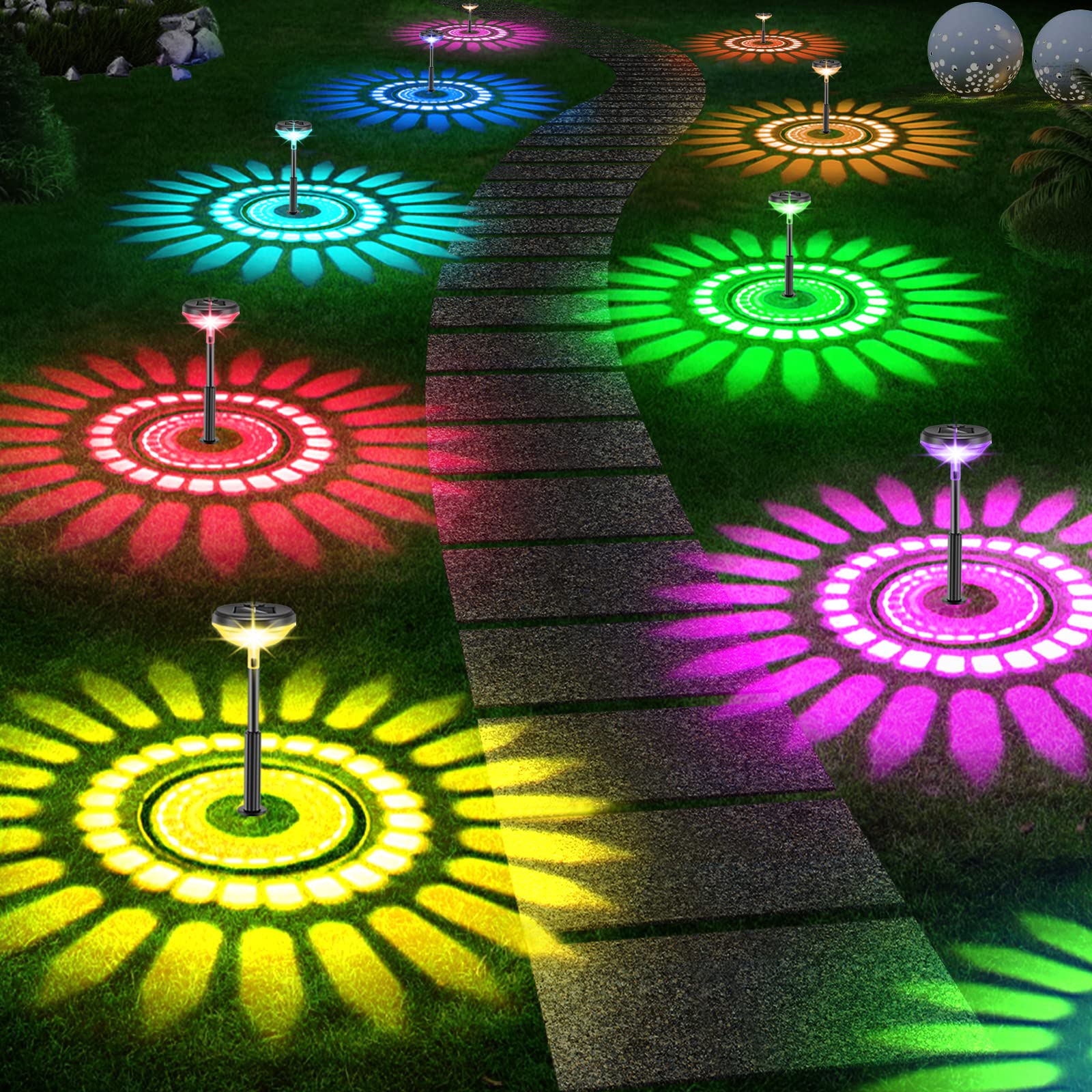 Bright Solar Lights with 8 Color Variations-EchoDecor