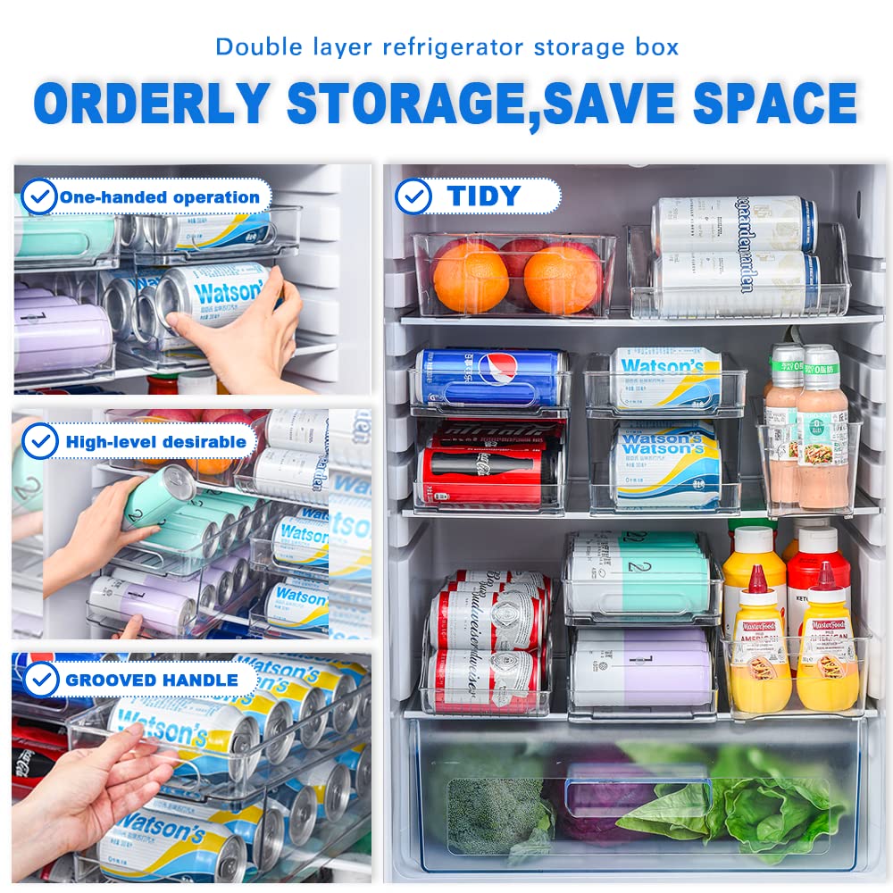 2-layer Automatic Rolling Can Storage box for Fridge(Buy 2 Free Shipping)-EchoDecor