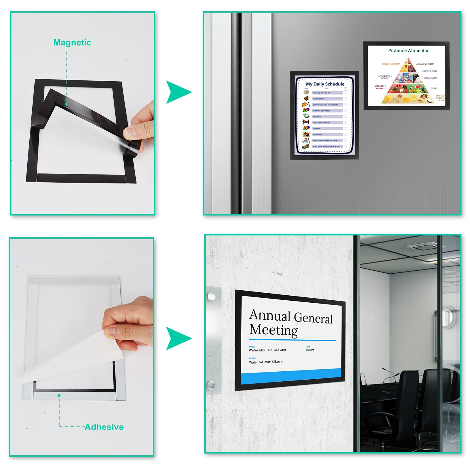 Self Adhesive Magnetic Sign Holder(Buy More Save More)-EchoDecor