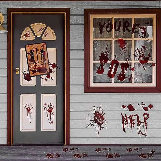 Halloween horror print window sticker