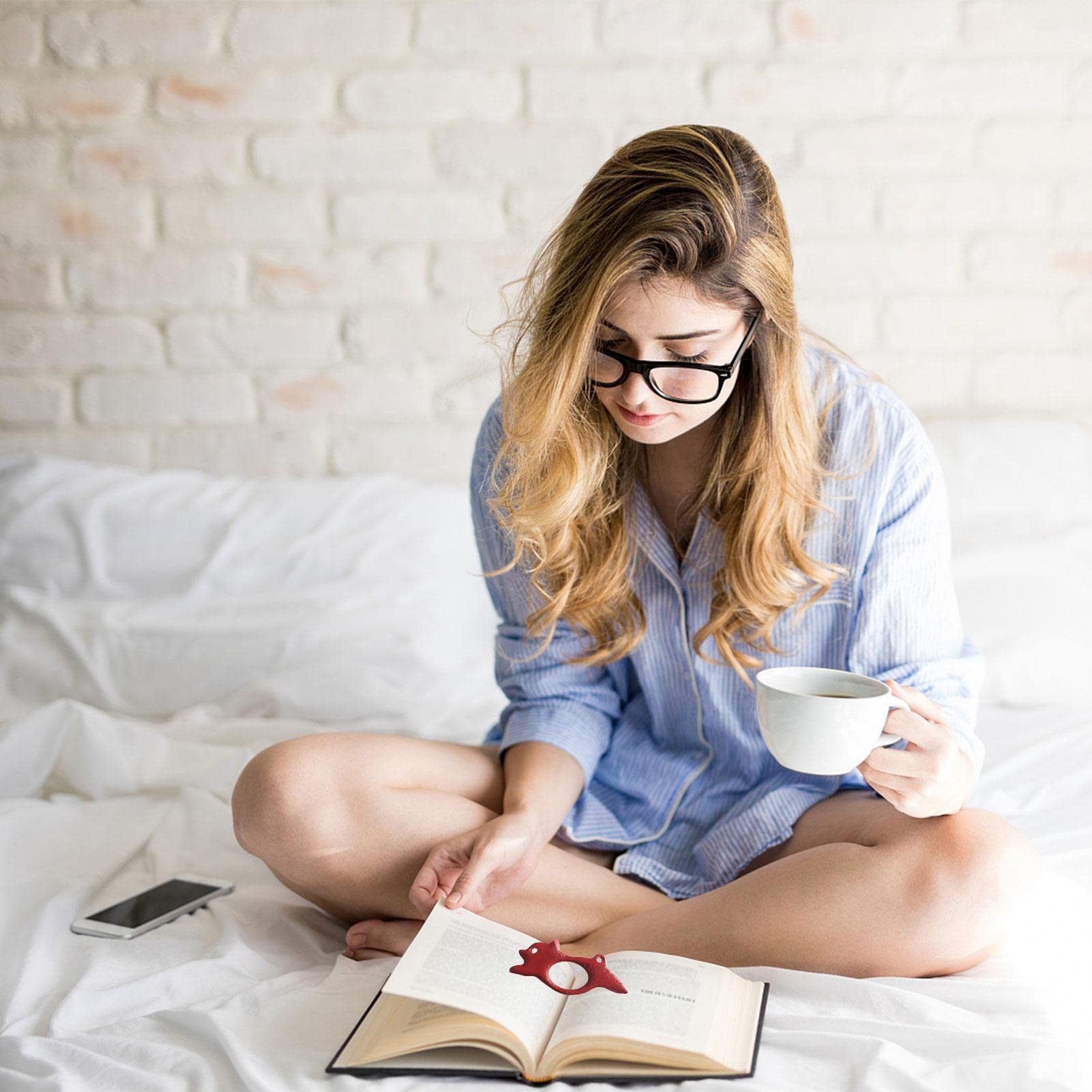 Cute Wood Book Holder Thumb Page Holder-EchoDecor