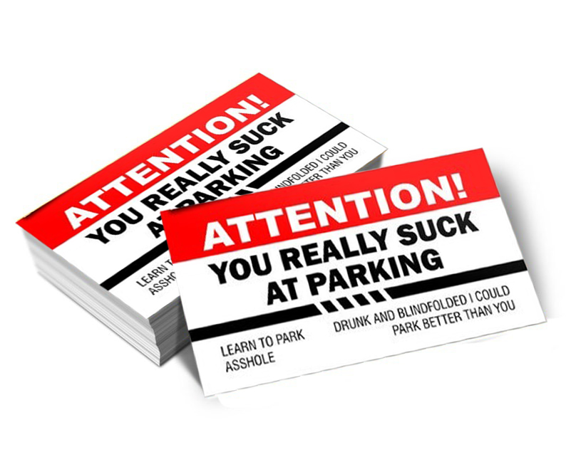 Funny Bad Parking Business Cards(Pack of 20)