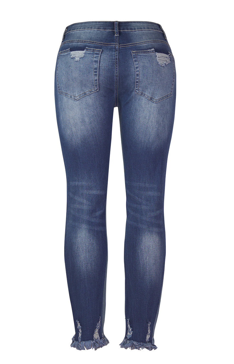  Washed Frayed Fringed Jeans-Pink Laura