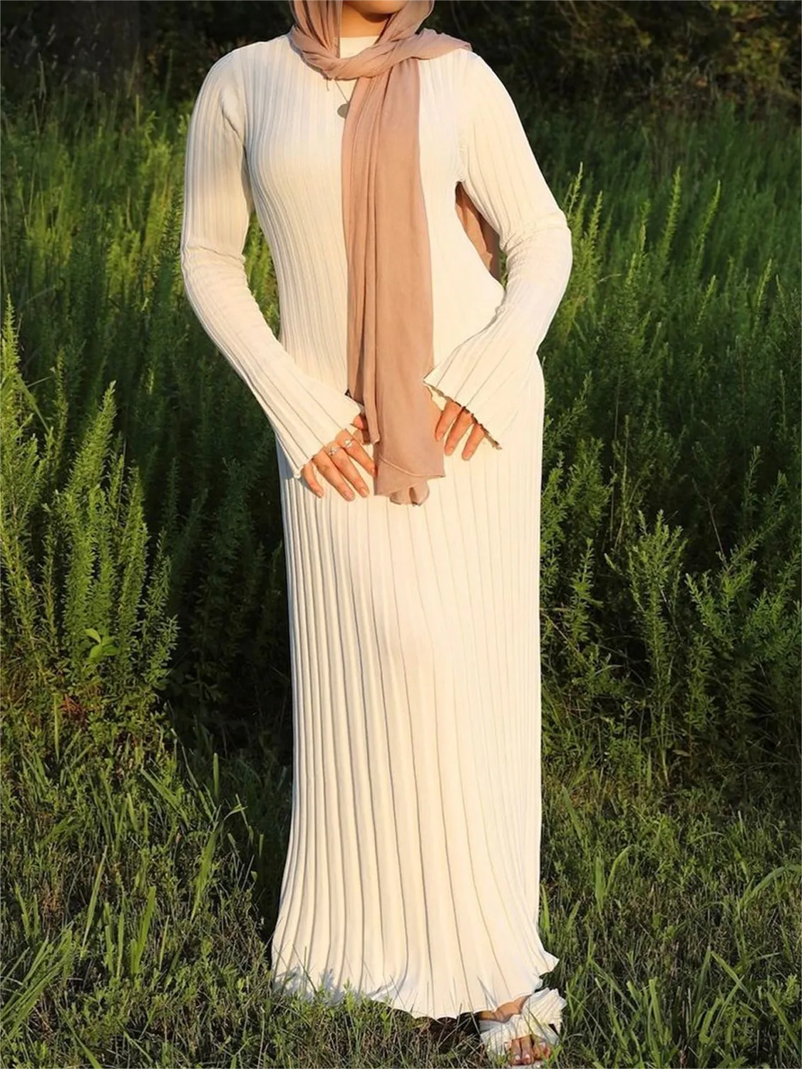 2023 Fall New Sleeved Knit Midi Dress (Buy 2 Free Shipping)