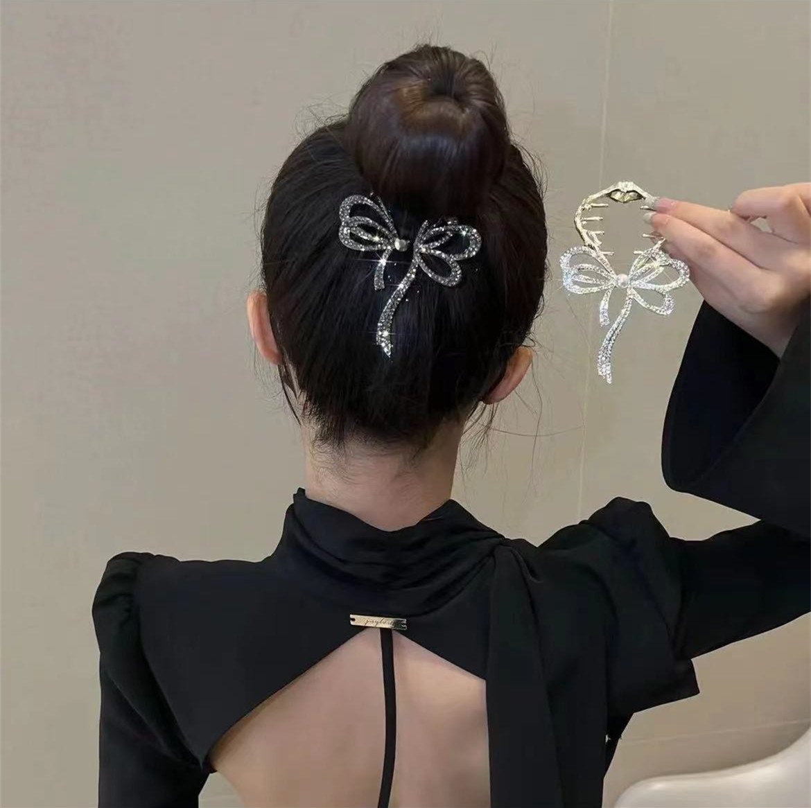 🎅Early Christmas Sale🔥Bow light luxury premium feeling hairpin🎀-Pink Laura