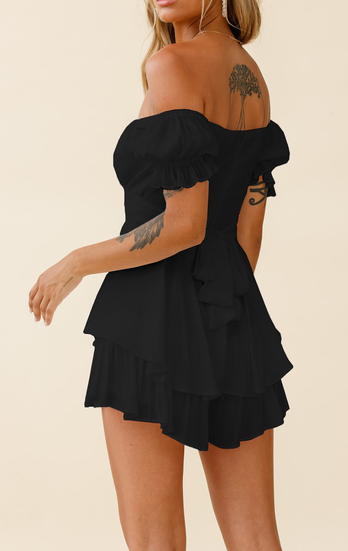 One-neck Short-sleeved Jumpsuit-Pink Laura