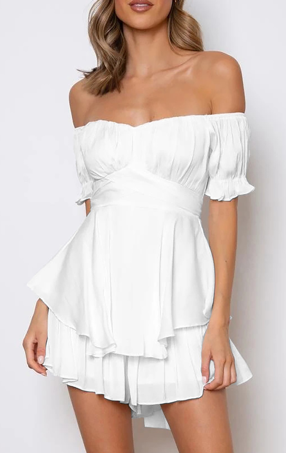 One-neck Short-sleeved Jumpsuit-Pink Laura