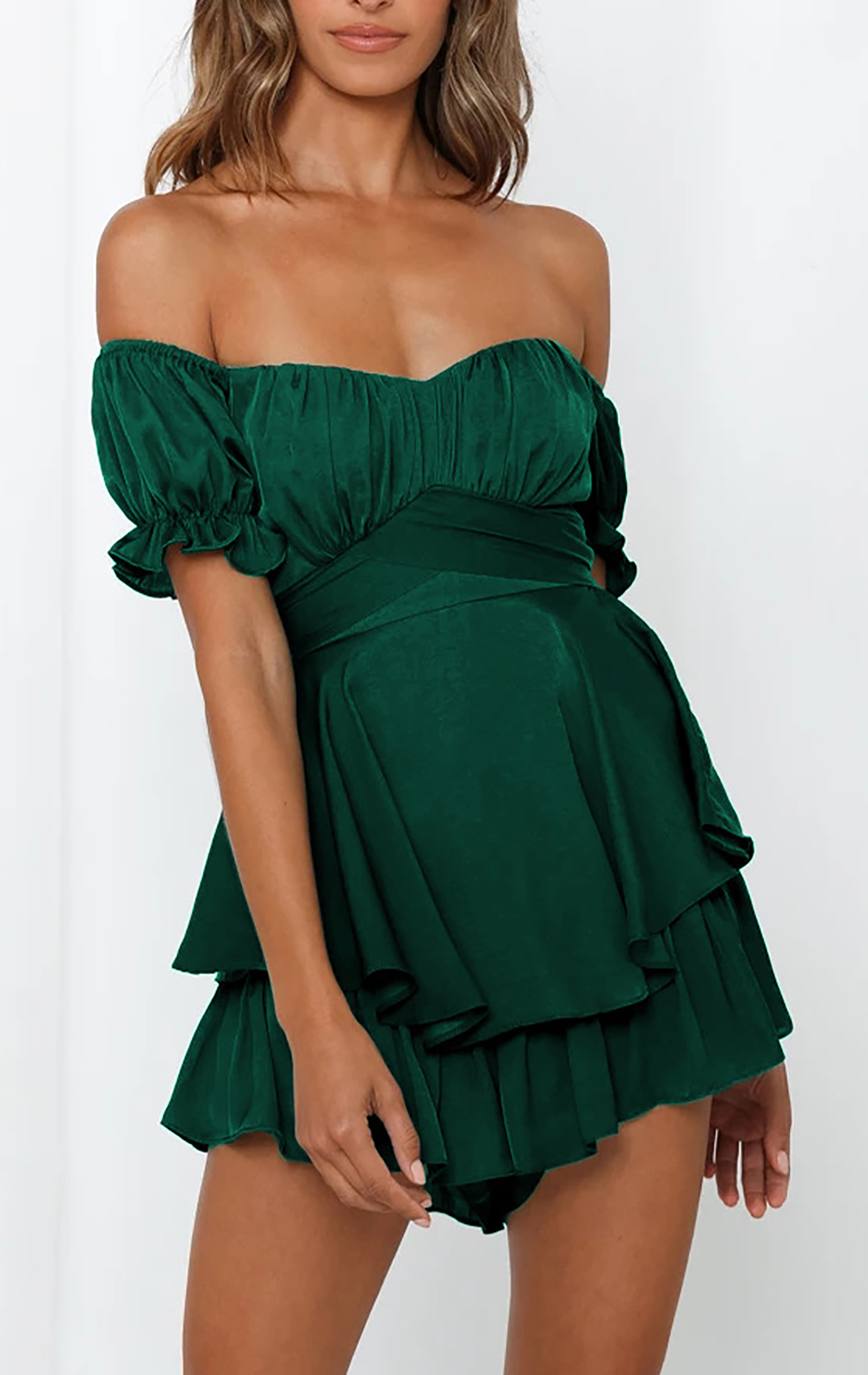 One-neck Short-sleeved Jumpsuit-Pink Laura